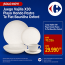 Juego Vajilla X30 Playo Hondo Postre Te Flat Baunilha Oxford