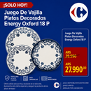 Juego De Vajilla Platos Decorados Energy Oxford 18 P