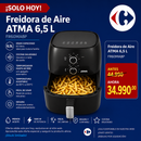Freidora De Aire Atma Fr60mabp 1300 W 6.5 L Con Temporizador